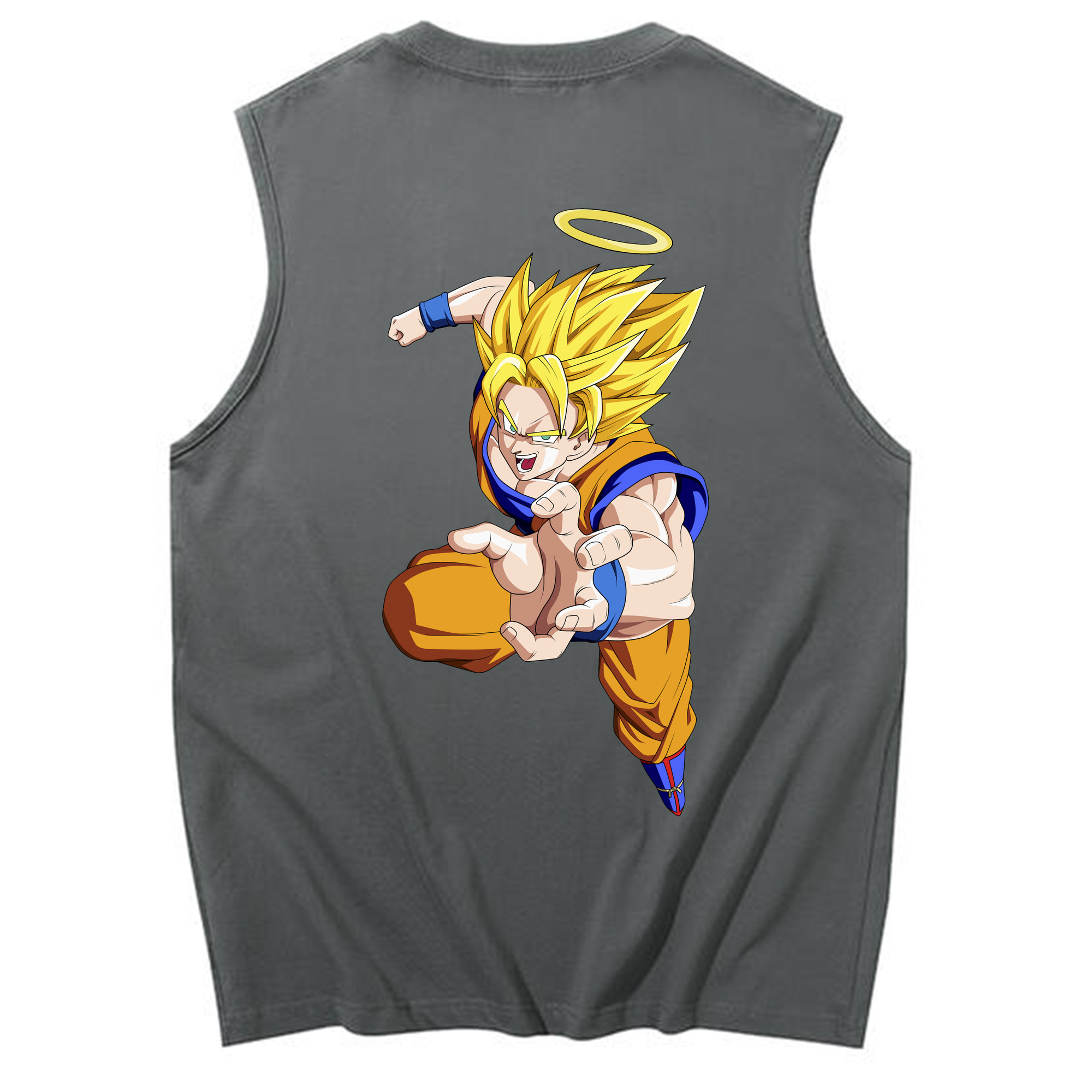 （画像用） ドラゴンボール 孫悟空（そん ごくう）Son Goku カカロット DRAGON BALL Kakarotto コットン100％タンクトップ（背面プリント）